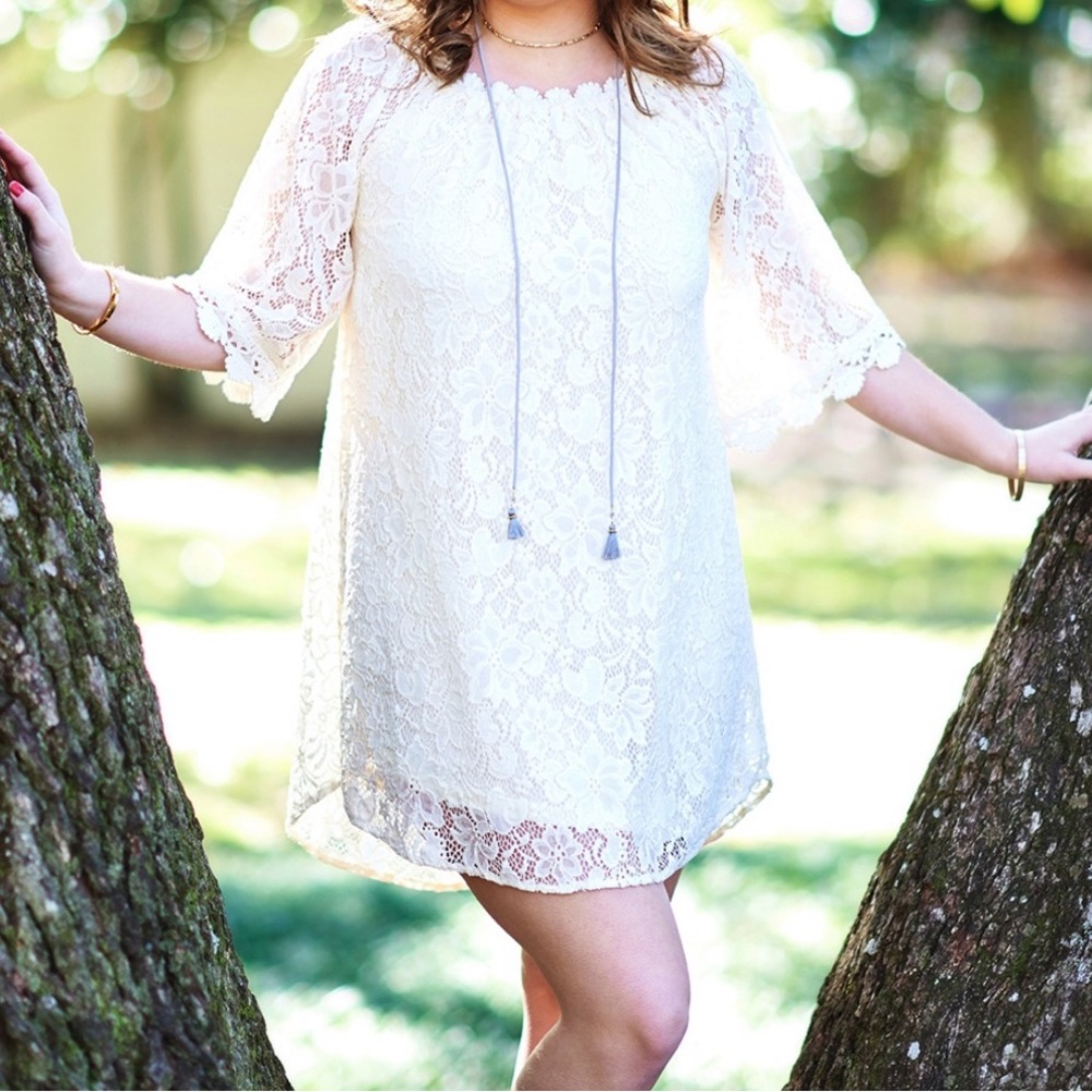 Altar’d State Lace Off-white Dress - Picture 1 of 8